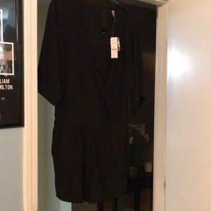 Kimono-Sleeve Black Romper-WHBM